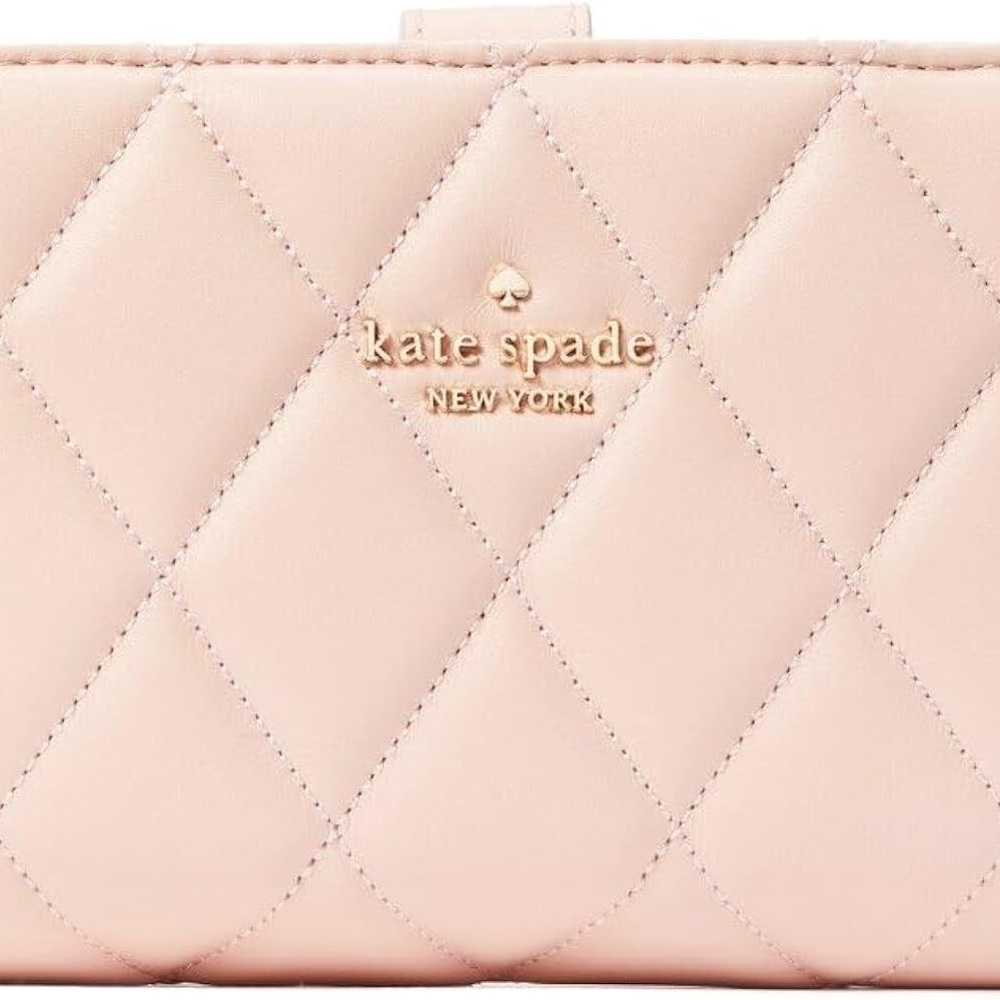 Kate Spade Natalia Smooth Quilted Leather wallet in Rose Smoke